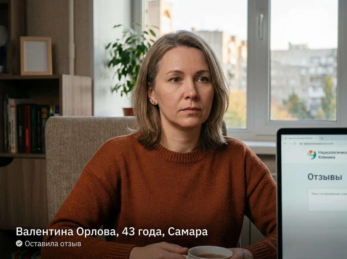 Аватар Валентины Орловой, женщина 43 года, Самара, оставила отзыв о наркологической клинике